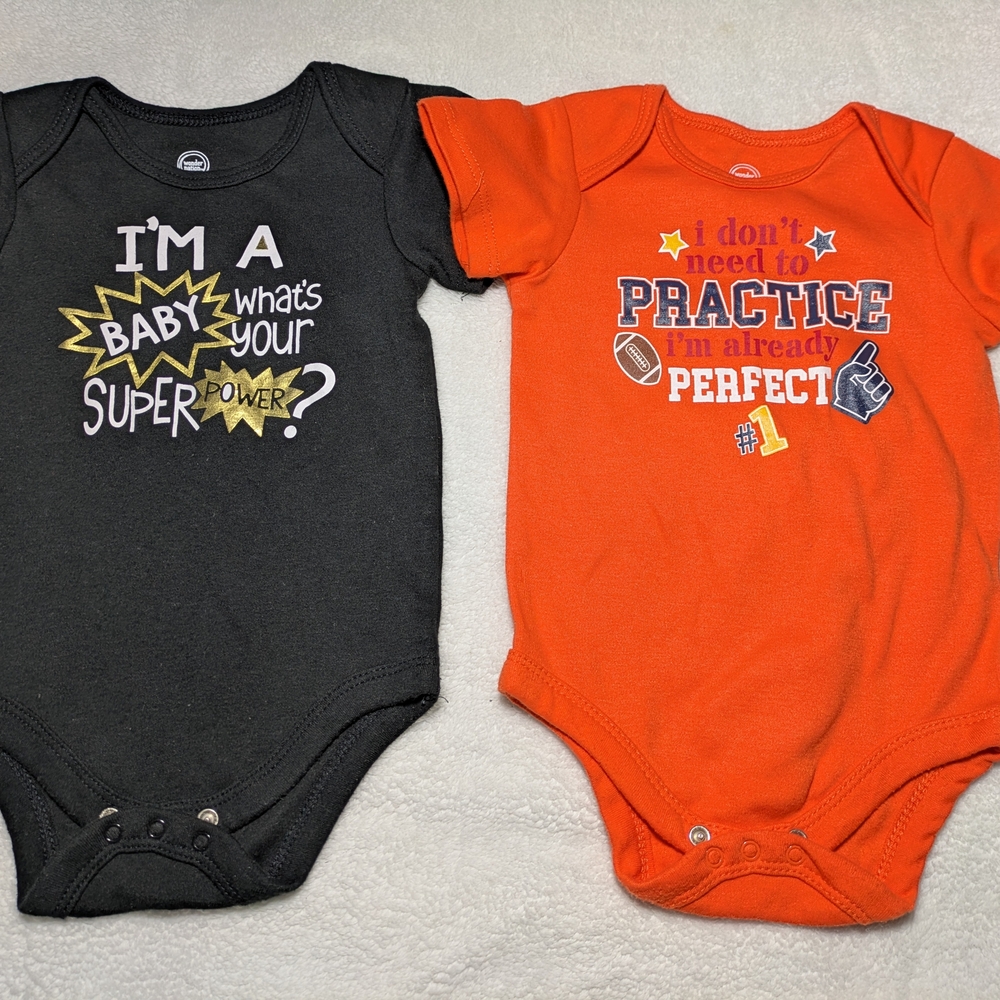 Baby Bodysuit Set - Black and Orange